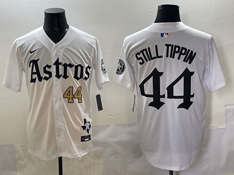 Men 2025 Houston Astros 44 Still Tippin White Five generations Joint Name Nike MLB Jersey style 2